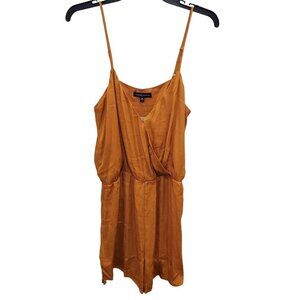 Kendall & Kylie Women's Mustard Lace Trim Surplus Drape Top Romper NWT‎ Size M